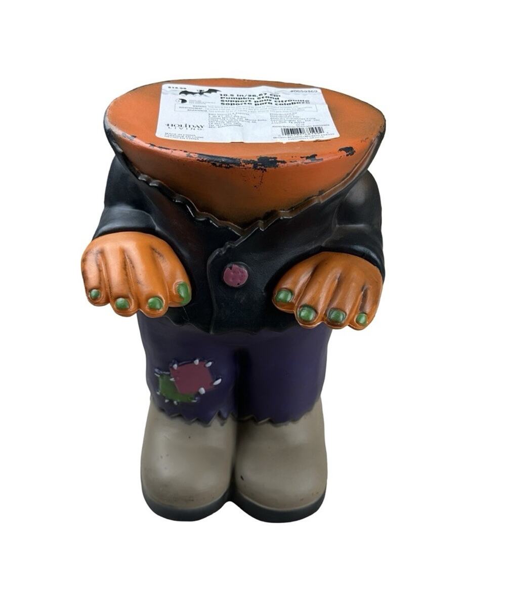 Frankenstein Blow Mold Pumpkin Stand Gemmy Haunted Living Halloween 10.5" Tall